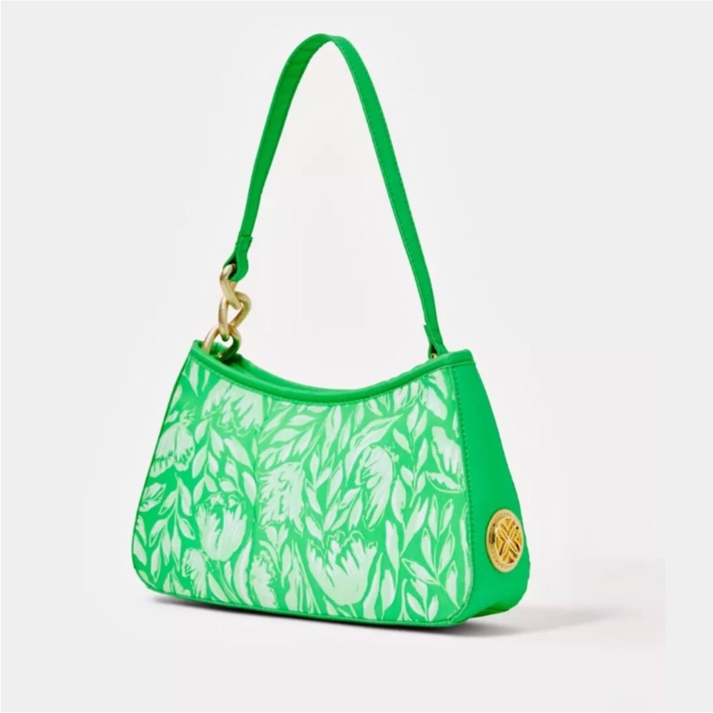Lilly Pulitzer Lidiya Dress And Tamara Shoulder Bag-Green White Tulips NWT Inpac - Picture 8 of 13